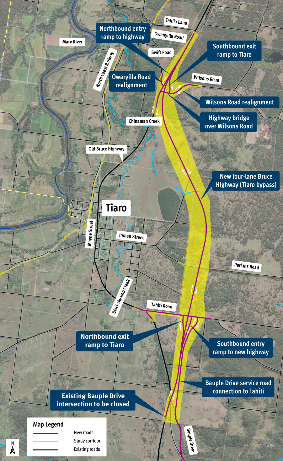 Four Lane Tiaro Bypass Map December 2021